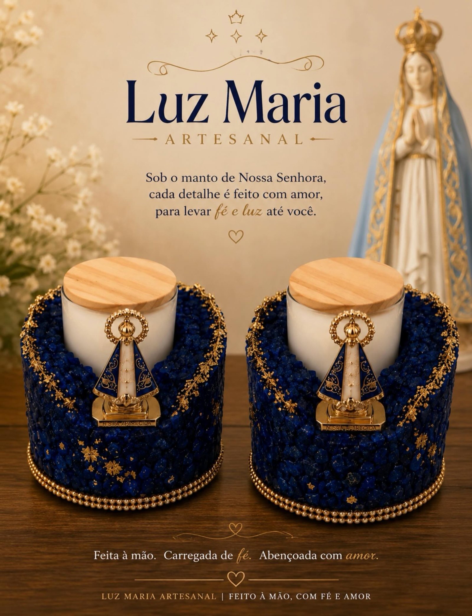 Oratório decorado com velas artesanais